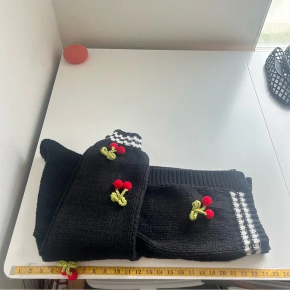 Anthropologie Maeve Black Varsity Cardigan Sweater with 3D Cherry
O/S NWOT - Picture 8 of 12